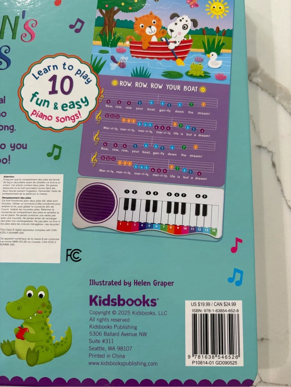 Children's Songs Kids Piano Book - Purple and Multicolor